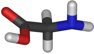 Modelo molecular da Glicina